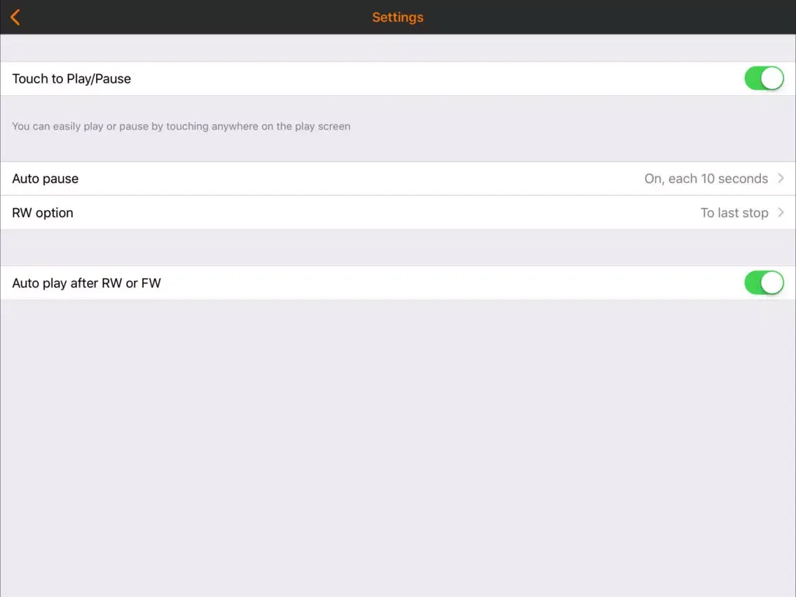 Tangkapan layar ELP Player Pro iPad 