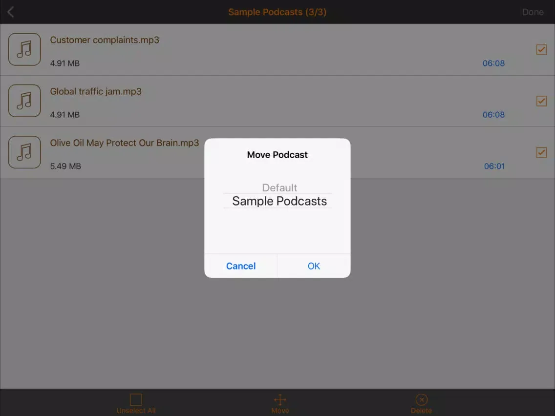 Tangkapan layar ELP Player Pro iPad 