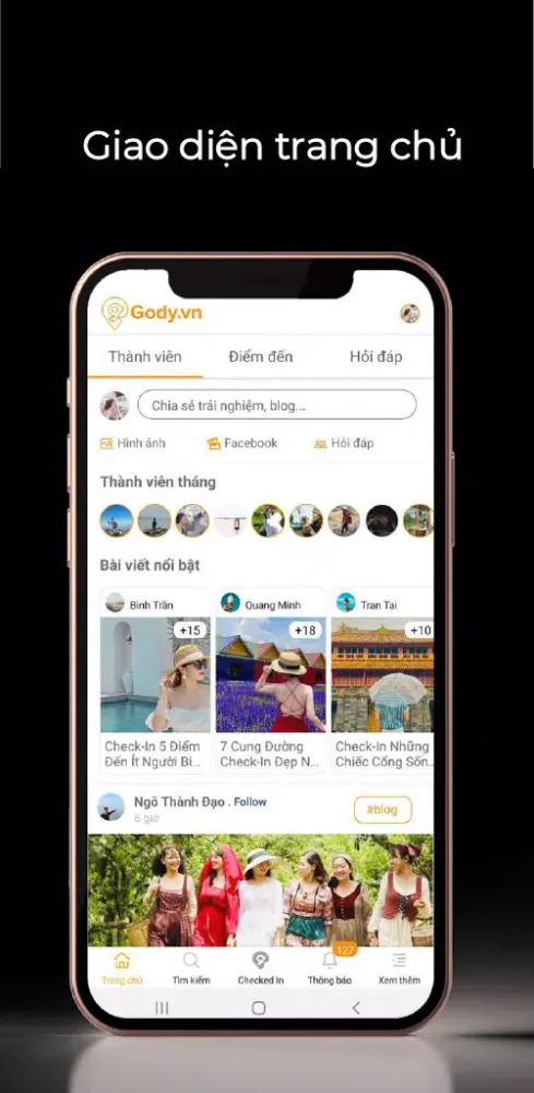 Capturas de tela do Gody - App du lịch cho người V