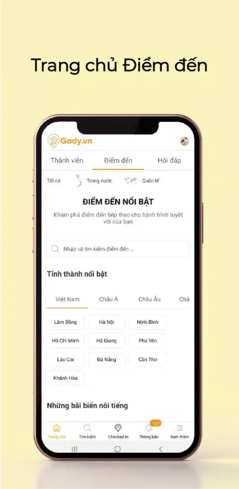 Capturas de tela do Gody - App du lịch cho người V