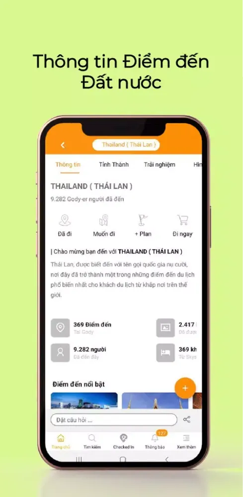 Capturas de tela do Gody - App du lịch cho người V