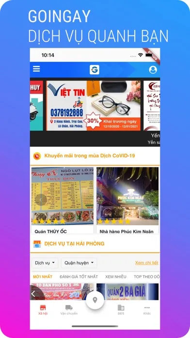 Tangkapan skrin GOINGAY - Dịch vụ quanh bạn