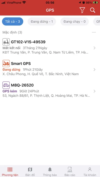 Ảnh chụp màn hình của eTrack