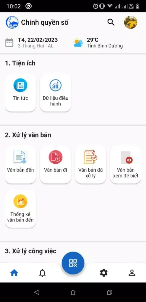 Ảnh chụp màn hình của Chính quyền số Bình Dương