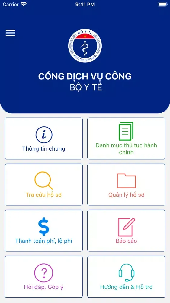 Capturas de tela do Dịch Vụ Công - Bộ Y Tế