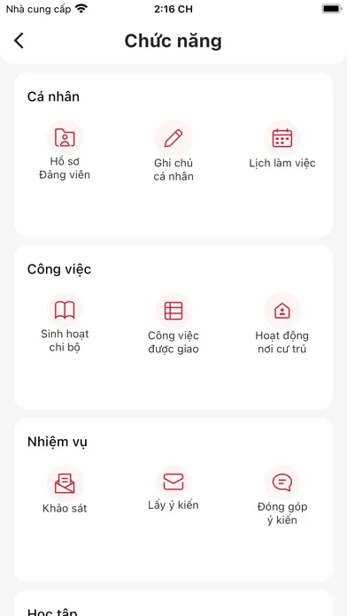 Tangkapan layar Sổ tay Đảng viên Lai Châu