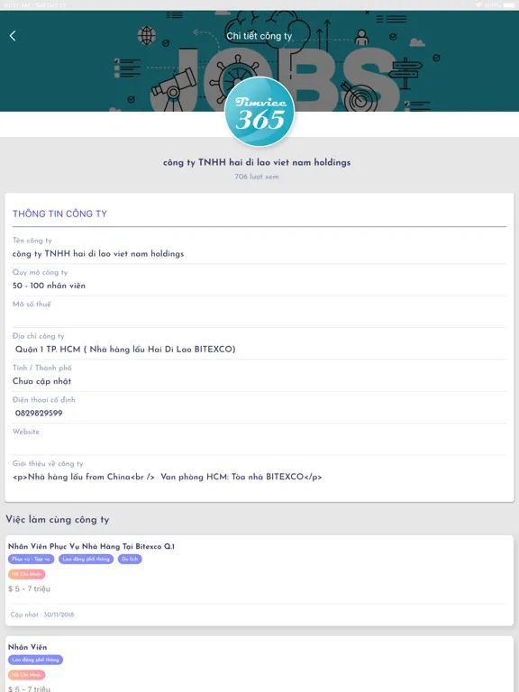 Tìm việc làm và tuyển dụng 365 iPad स्क्रीनशॉट