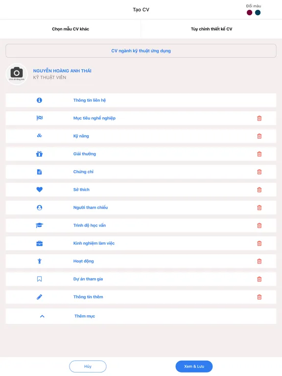 CV365 - Tạo CV online đẹp iPad 应用截图