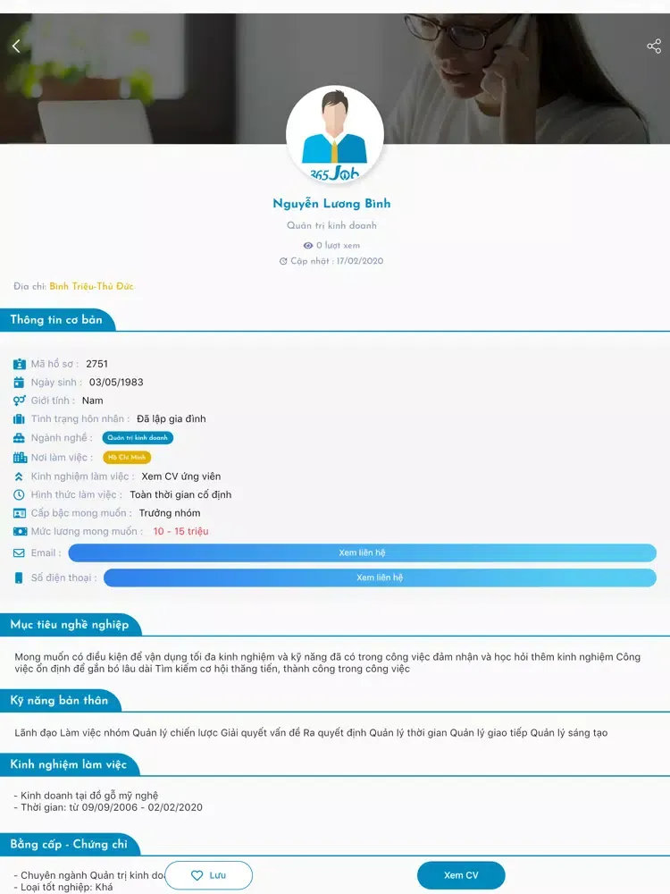 365 Job - Tìm việc làm online iPad  스크린샷