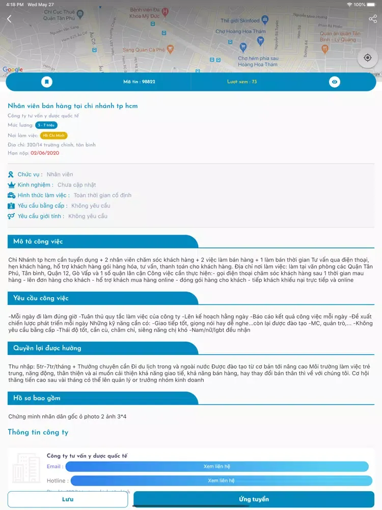365 Job - Tìm việc làm online iPad  스크린샷