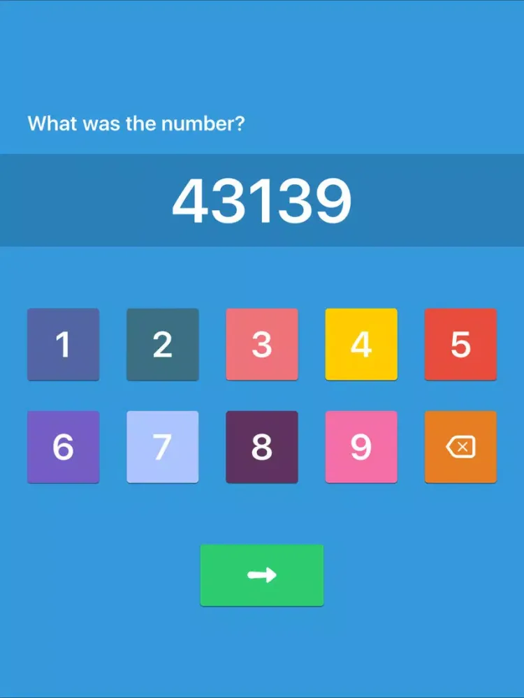 Memorize - What's the longest number you can remember? iPad  스크린샷