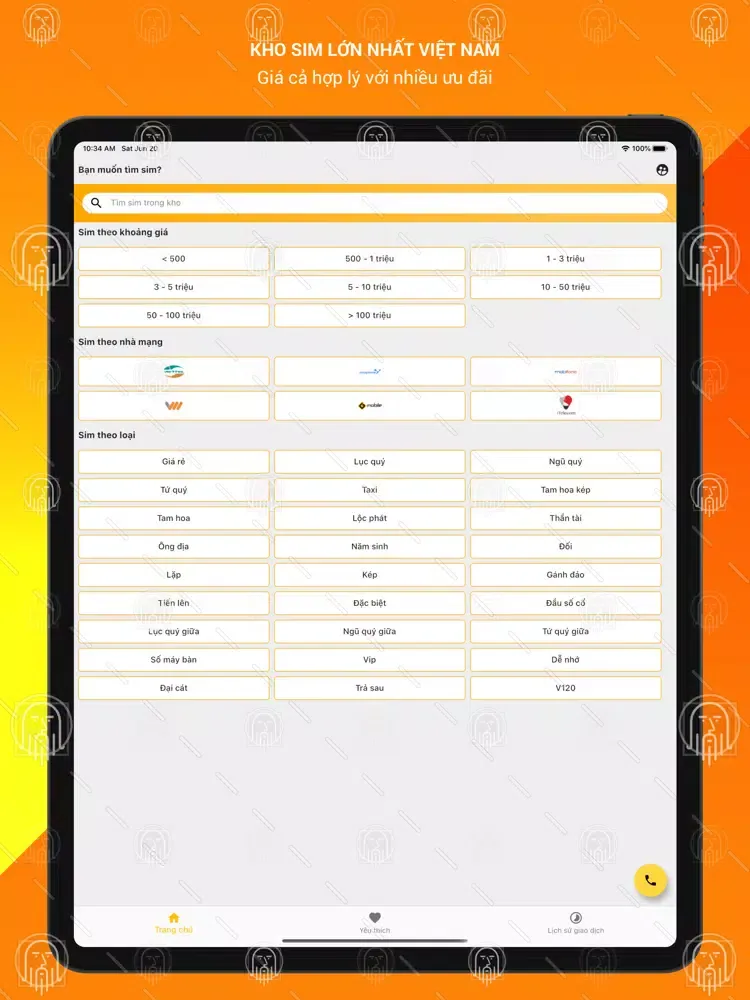 Ảnh chụp màn hình của KhoSim App iPad 