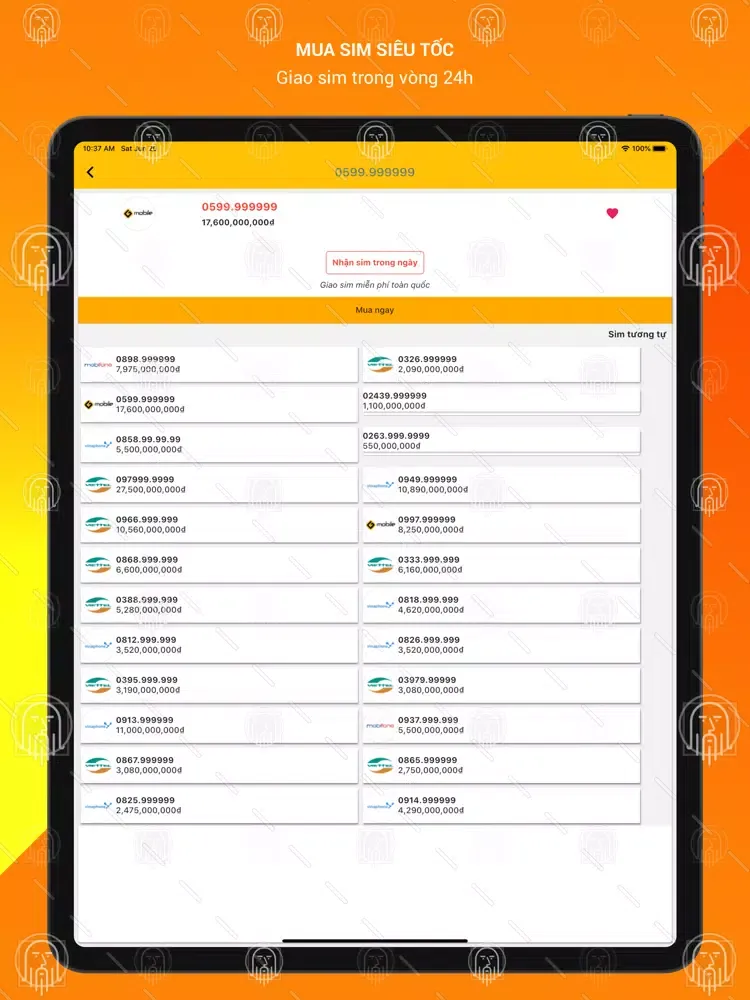 Ảnh chụp màn hình của KhoSim App iPad 