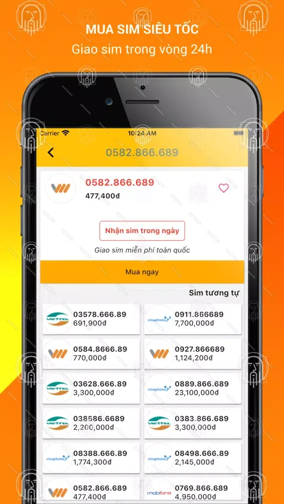 Ảnh chụp màn hình của KhoSim App
