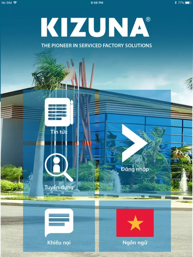 Tangkapan layar KIZUNA Serviced Factory iPad 