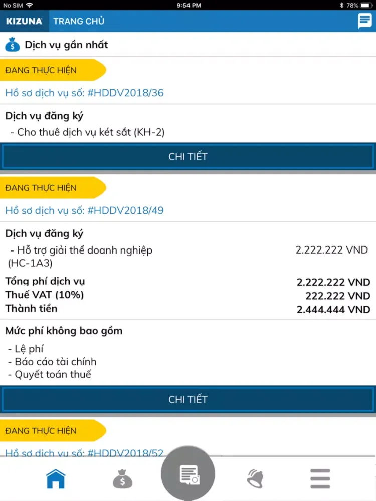 Tangkapan layar KIZUNA Serviced Factory iPad 