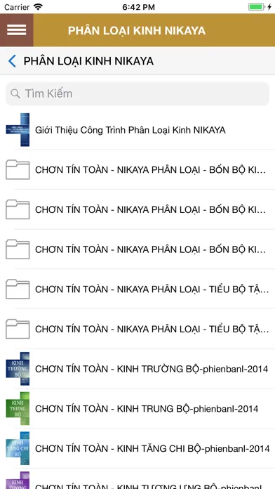 Tangkapan skrin Kinh NIKAYA Phân Loại