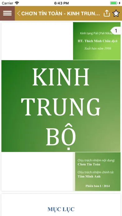 Tangkapan skrin Kinh NIKAYA Phân Loại