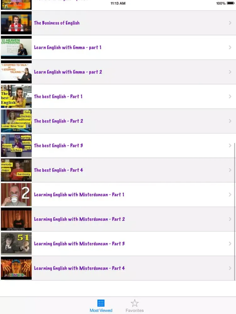 English Conversation Courses: Funny English Videos iPad  スクリーンショット