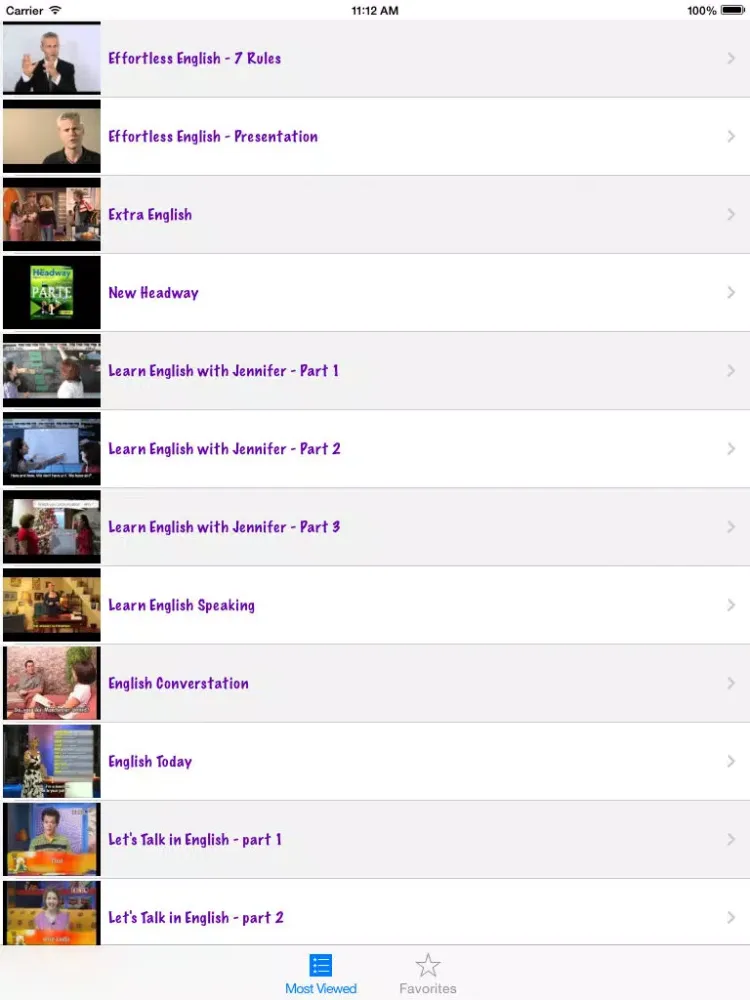 English Conversation Courses: Funny English Videos iPad  スクリーンショット