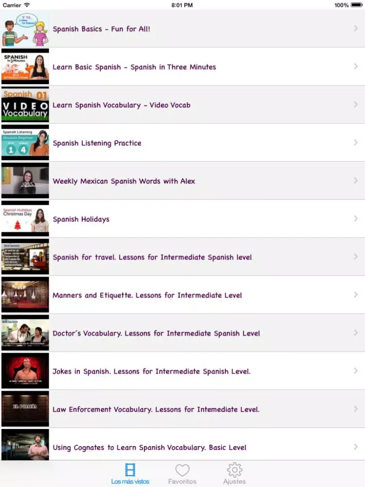 Capturas de pantalla de Spanish Conversation Courses: Funny Videos iPad 