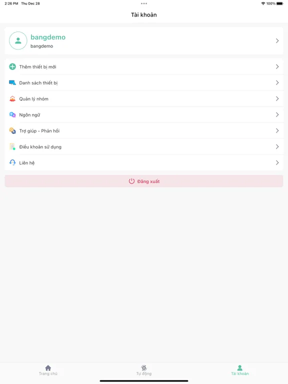 Tangkapan layar MakiHome+ iPad 