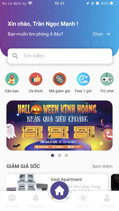 ManMo - Đặt phòng theo giờ سکرین شاٹس