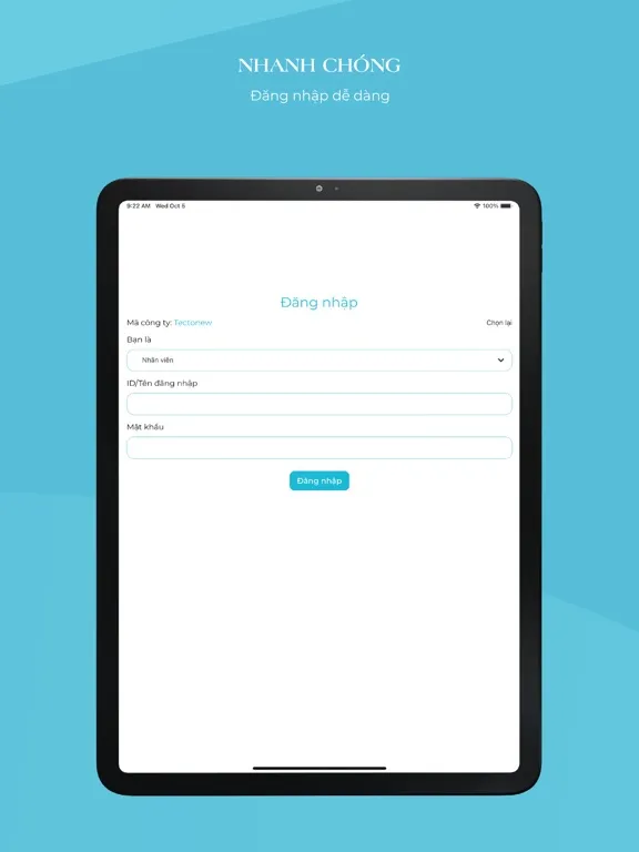 Ảnh chụp màn hình của Chấm Công iPad 