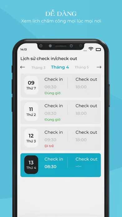 Ảnh chụp màn hình của Chấm Công