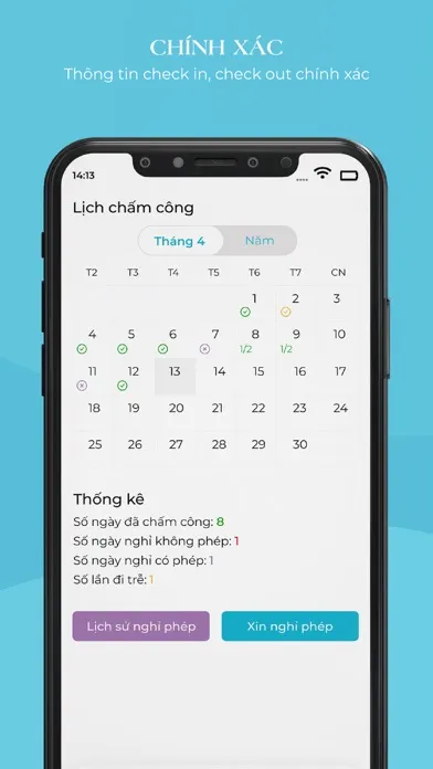 Ảnh chụp màn hình của Chấm Công