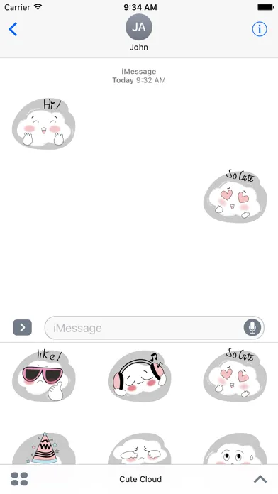 Capturas de pantalla de Cute Cloud Stickers