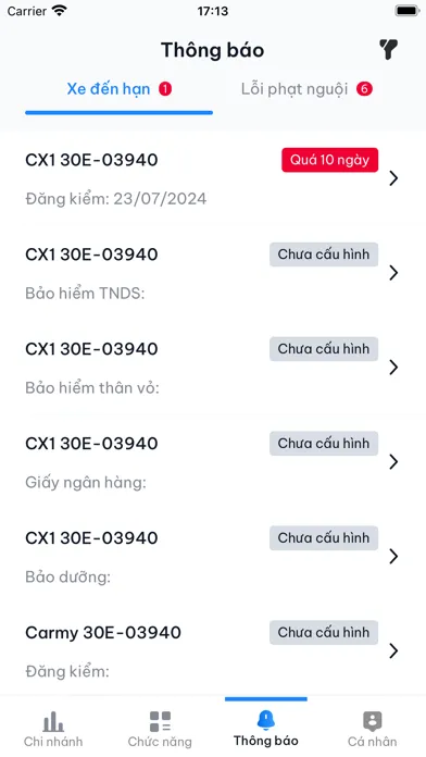 Captures d'écran de CarVip - Quản lý cho thuê xe