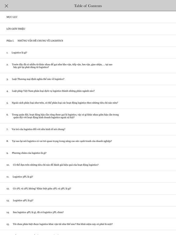 Hỏi Đáp Logistic ebook iPad  Screenshots