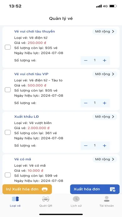 MobiFone Invoice 스크린샷