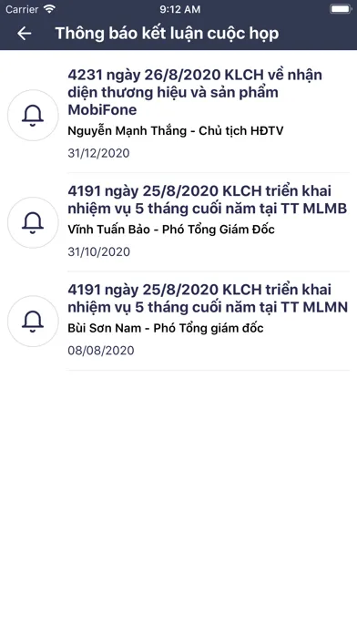 Tangkapan skrin MobiFone Smart Office