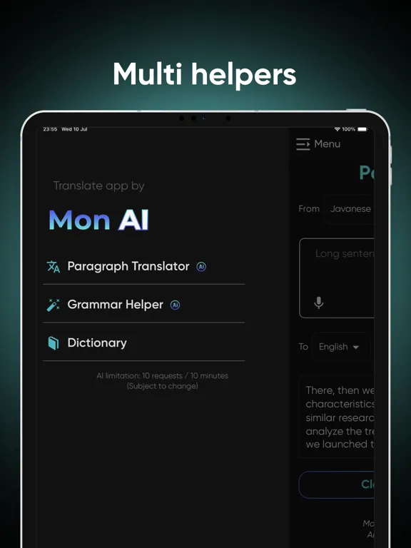Capturas de pantalla de AI helper: Rewriter assistant iPad 