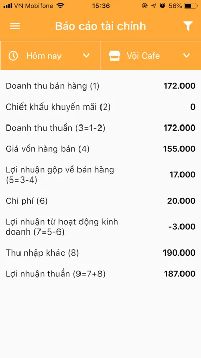 Tangkapan skrin PosApp - Report