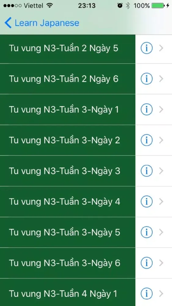 Ảnh chụp màn hình của Hoc tu vung Soumatome N3 trong 8 tuan
