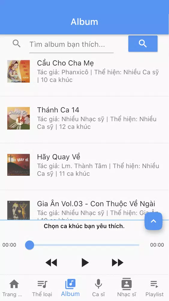 Tangkapan layar Thánh Ca Việt Nam