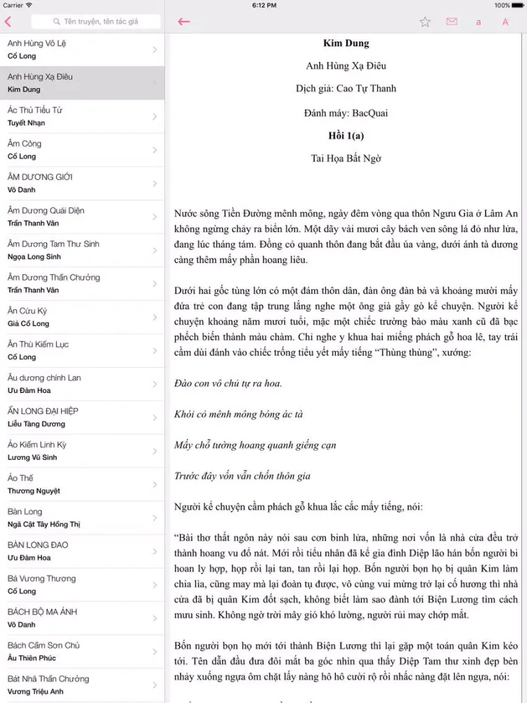 Truyện Kiếm Hiệp Cực Hay! iPad  স্ক্রিনশট