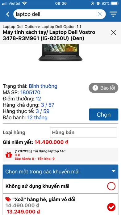 Tangkapan skrin Nhân viên Phong Vũ