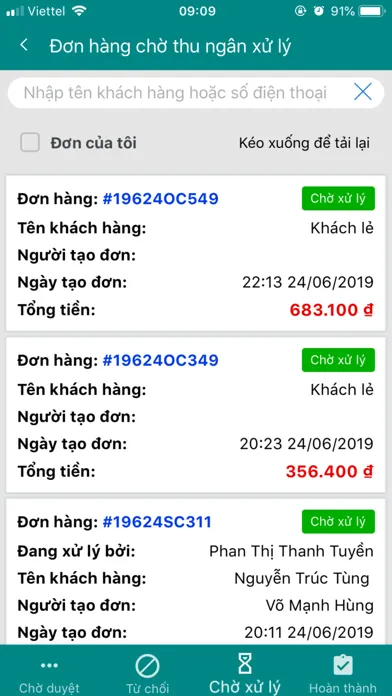Tangkapan skrin Nhân viên Phong Vũ