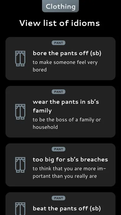 English Clothing Idioms スクリーンショット