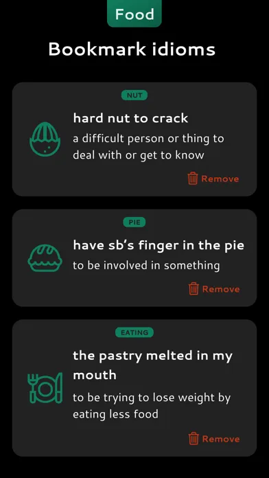ภาพหน้าจอของ English Food Idioms
