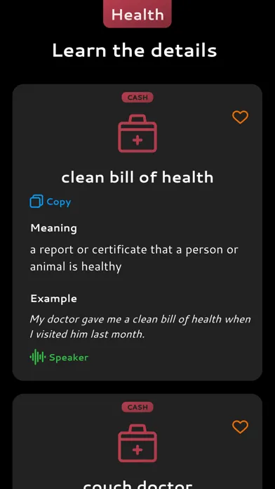 Tangkapan skrin English Health Idioms
