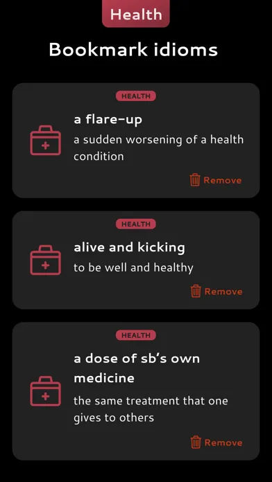 Tangkapan skrin English Health Idioms