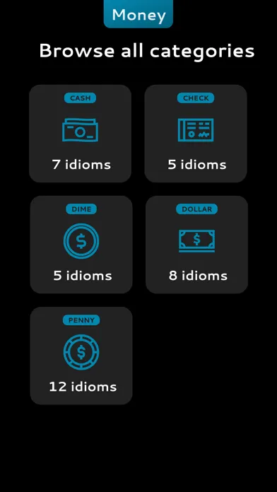 Capturas de tela do English Money Idioms