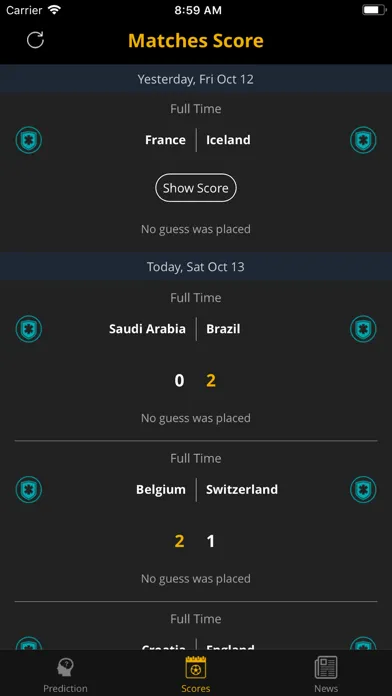 Predict Score - Soccer Matches Screenshots
