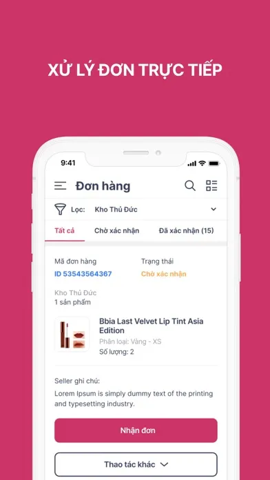 Tangkapan layar Selly - Supplier