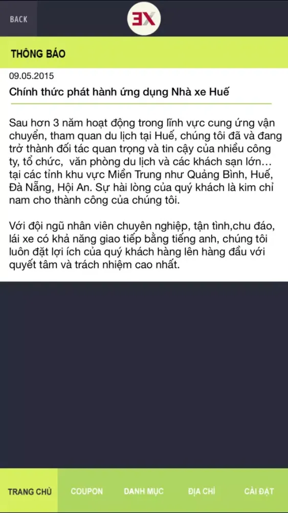 Capturas de tela do Cho thuê xe tại Huế